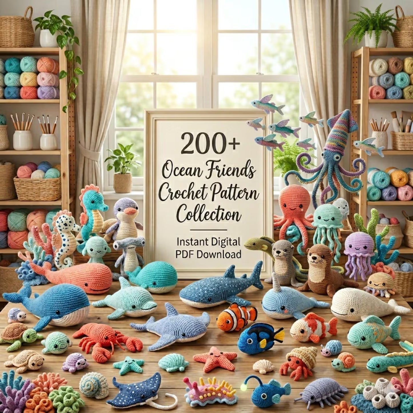 200+ Ocean Animals Amigurumi Crochet Pattern Bundle | sea creature PDF Collection