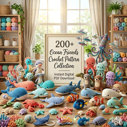 200+ Ocean Animals Amigurumi Crochet Pattern Bundle | sea creature PDF Collection