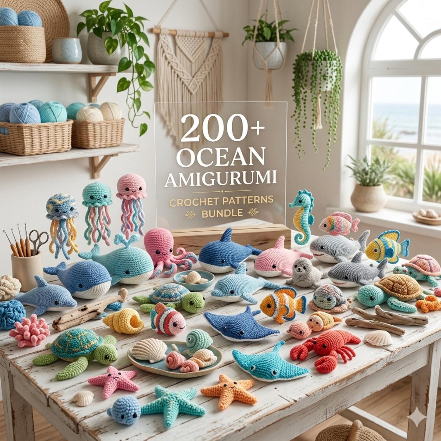 200+ Ocean Animals Amigurumi Crochet Pattern Bundle | sea creature PDF Collection