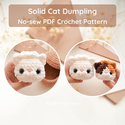 Pet Dumplings No Sew Amigurumi Animal Crochet Pattern | Squishy Bao Bun Animal Keychain PDF