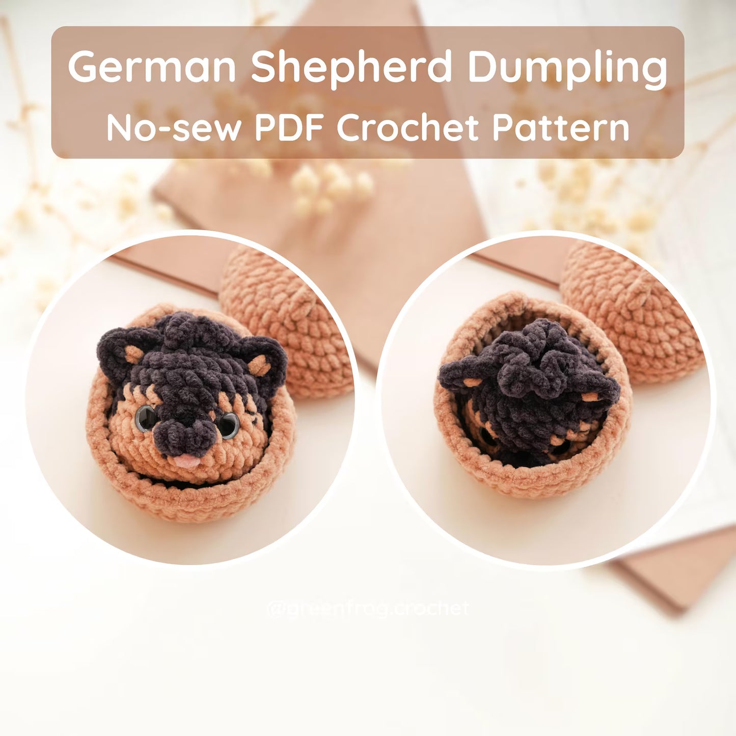 Pet Dumplings No Sew Amigurumi Animal Crochet Pattern | Squishy Bao Bun Animal Keychain PDF